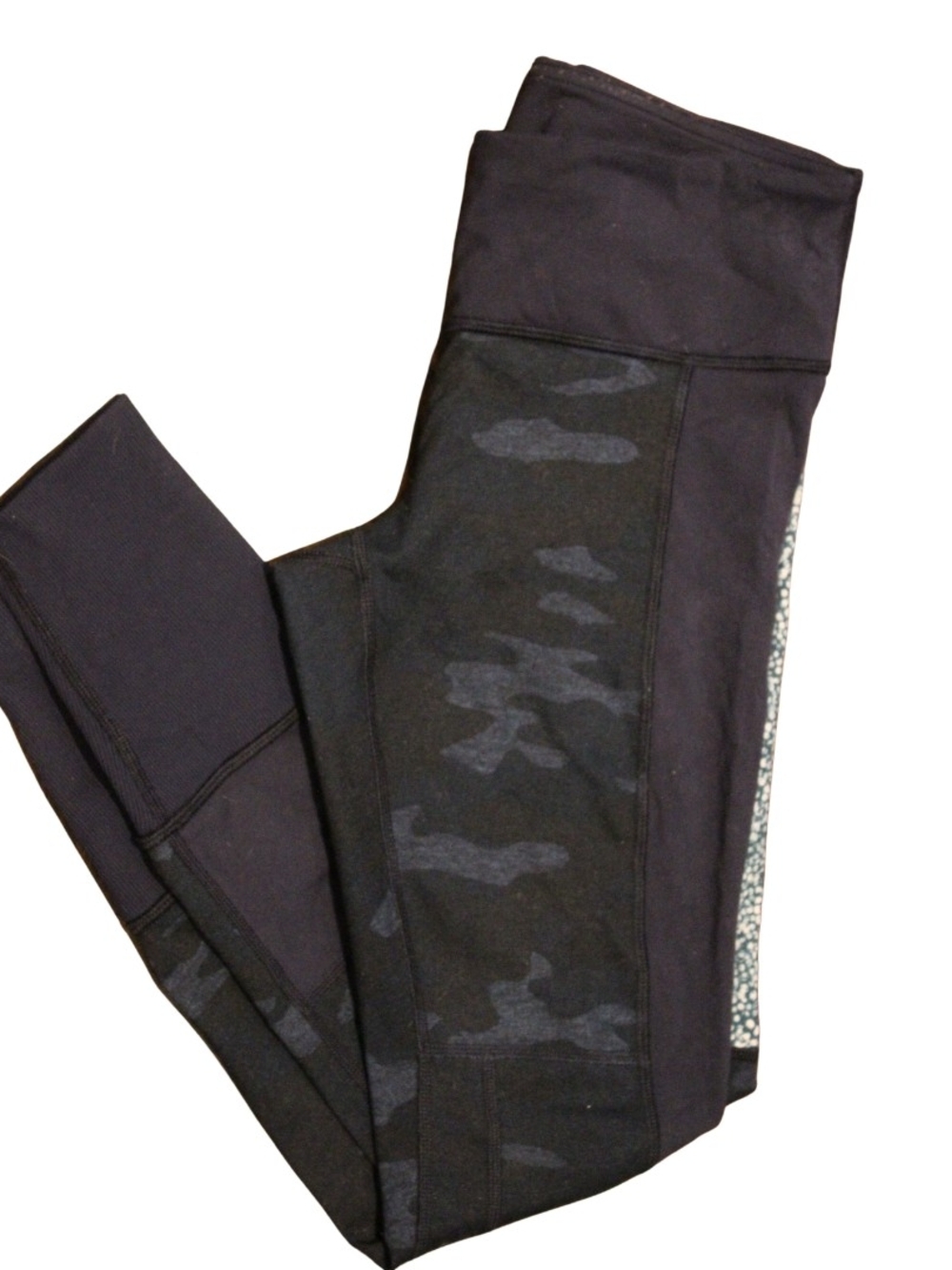 Lululemon Blue Camo with Green Accent Pattern Legging Joggers Size 6